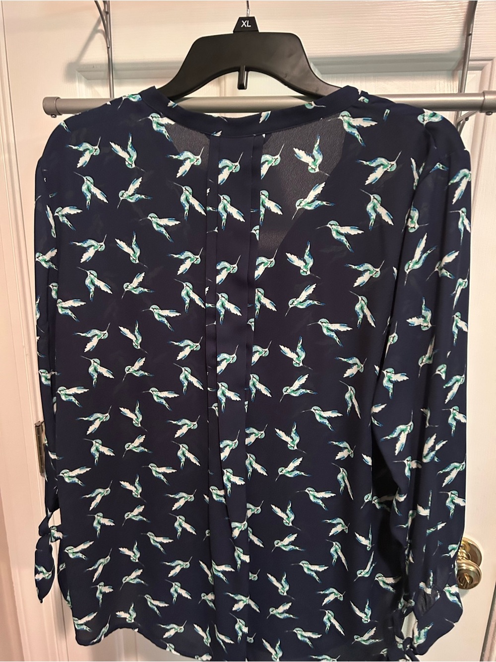 41 Hawthorn Navy Shirt with Teal Bird Print